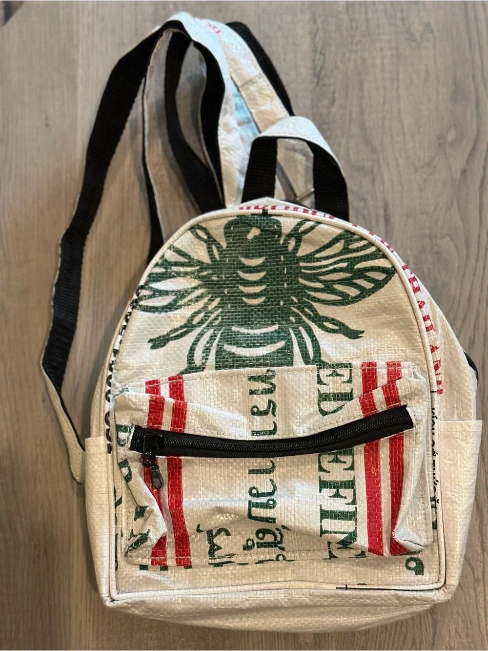 Cement Ethically Handmade Upcycled Sack Mini Backpack 10x8